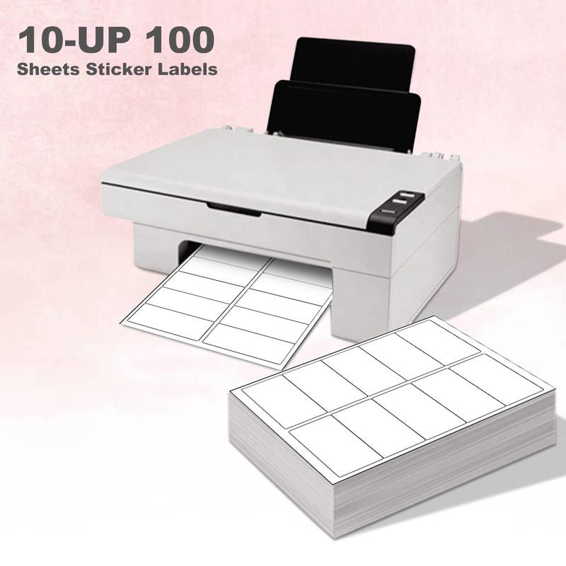 BESTEASY 2x4 Shipping Labels, FBA 10 Up Address mailing Labels, 100 Sheets Sticker Labels Compatible Laser/Inkjet(1000 Labels) - Image 2